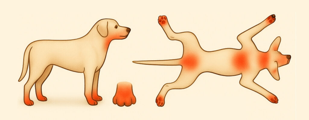 Köpek atopik dermatitinde kaşıntılı bölgeler
